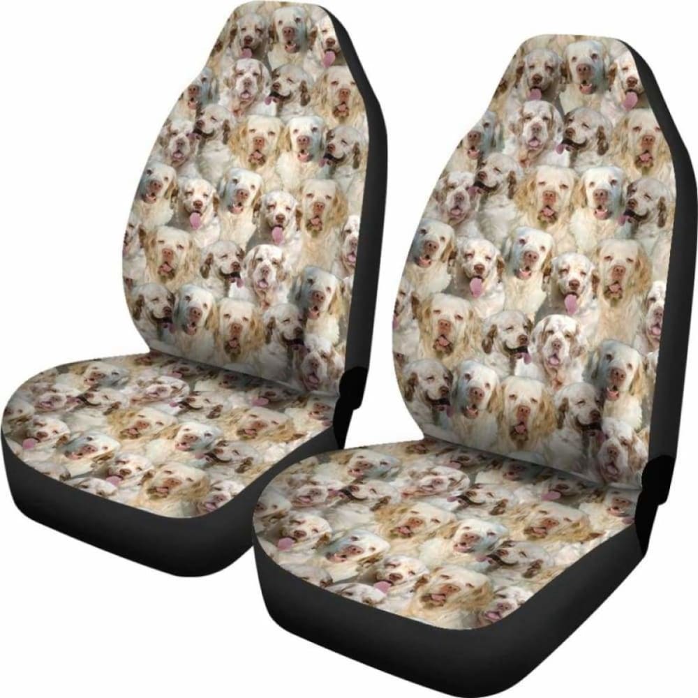 Clumber Spaniel Full Face Car Seat Covers 195016 - YourCarButBetter
