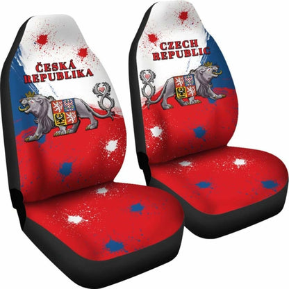 Coat Of Arms Czech Republic Lion Car Seat Covers Amazing 105905 - YourCarButBetter