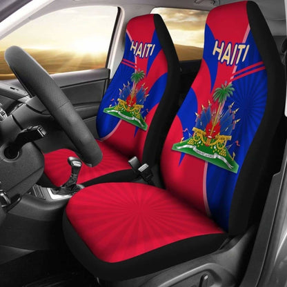Coat Of Arms Haiti Car Seat Covers Circle Stripes 13 153908 - YourCarButBetter