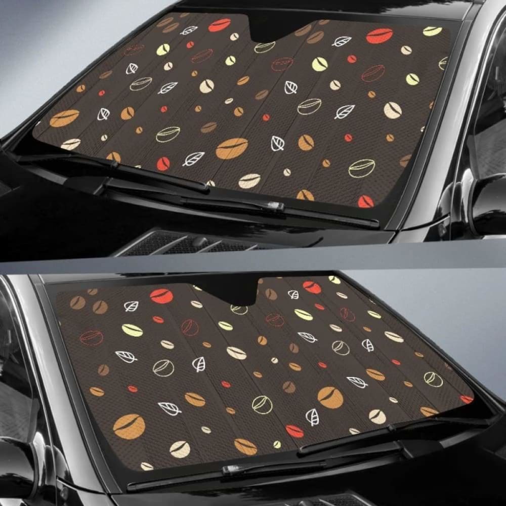 Coffee Bean Leave Pattern Car Auto Sun Shades 182102 - YourCarButBetter