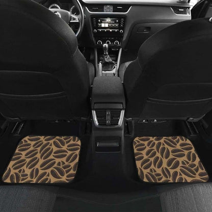 Coffee Bean On Brown Background Front And Back Car Mats 163730 - YourCarButBetter