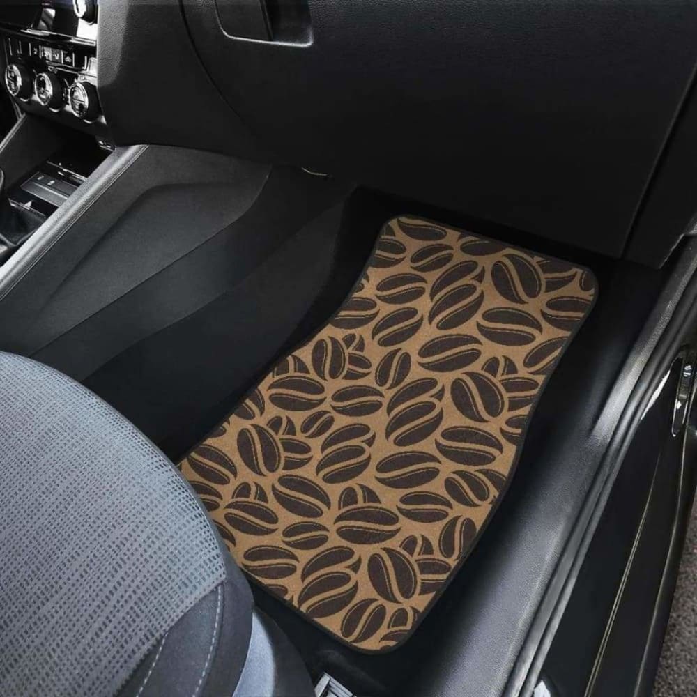 Coffee Bean On Brown Background Front And Back Car Mats 163730 - YourCarButBetter