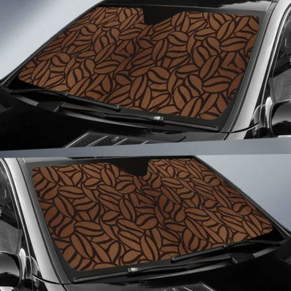 Coffee Bean Pattern Car Auto Sun Shades 460402 - YourCarButBetter