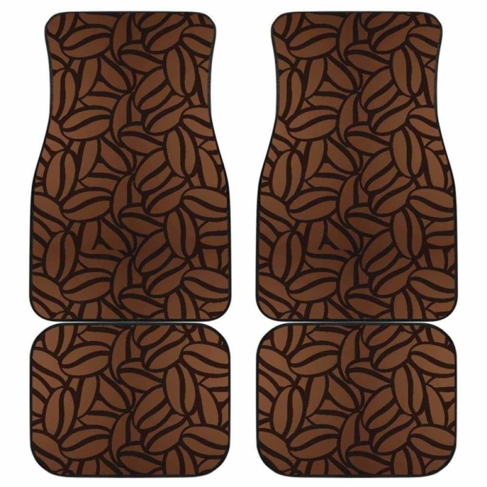 Coffee Bean Pattern Front And Back Car Mats 163730 - YourCarButBetter