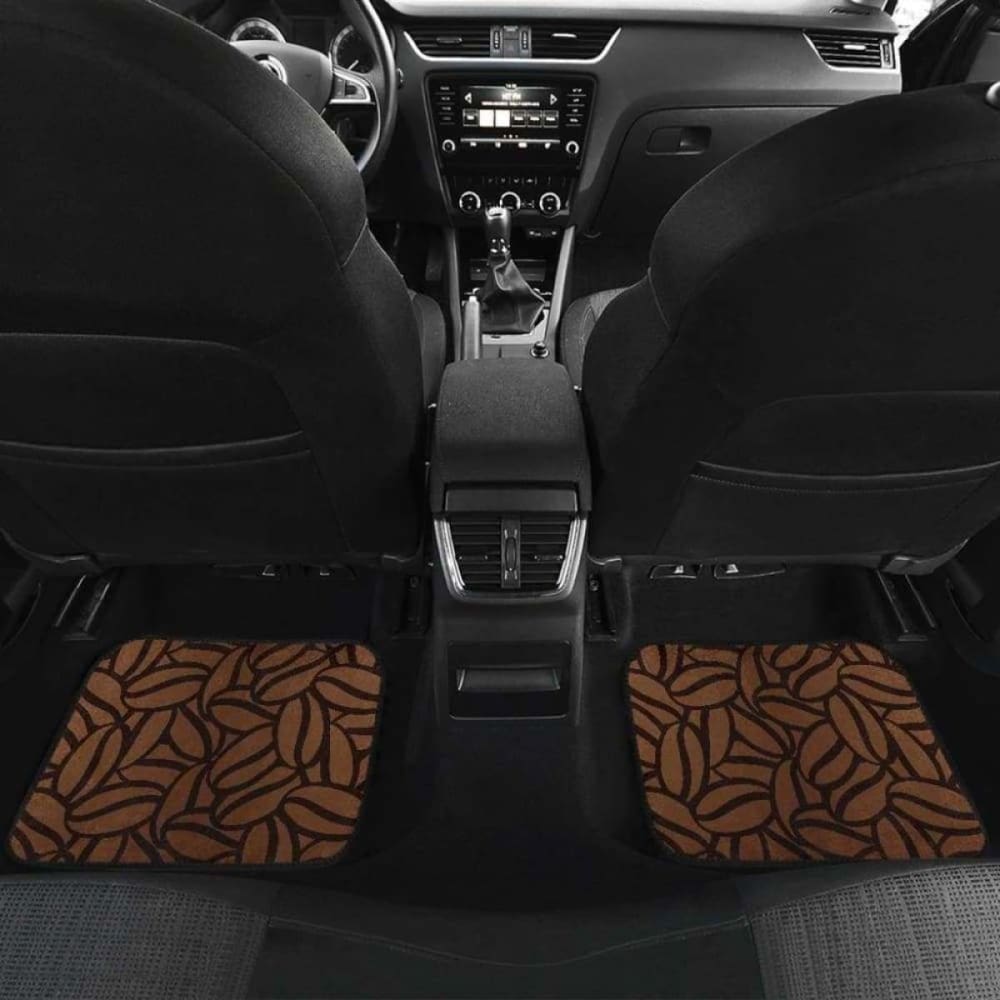 Coffee Bean Pattern Front And Back Car Mats 163730 - YourCarButBetter
