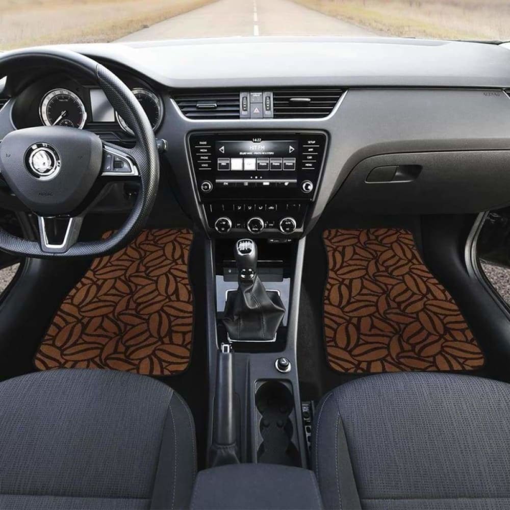 Coffee Bean Pattern Front And Back Car Mats 163730 - YourCarButBetter