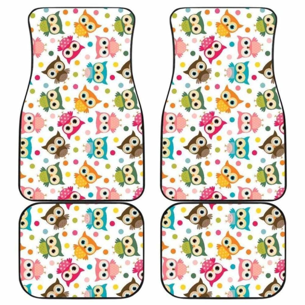 Color Cute Owl Pattern Front And Back Car Mats 201216