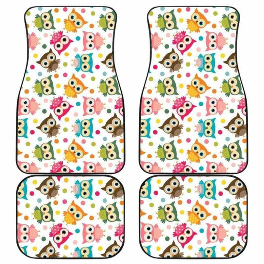 Color Cute Owl Pattern Front And Back Car Mats 201216