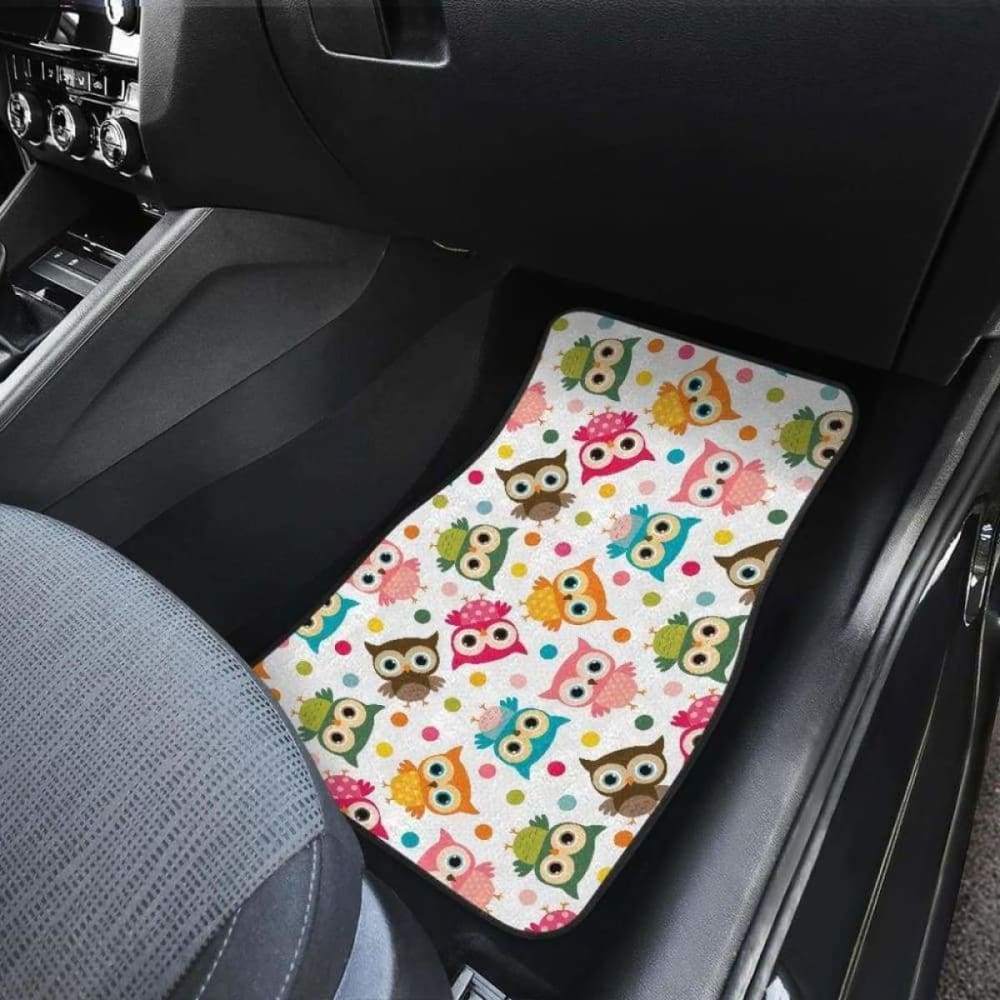 Color Cute Owl Pattern Front And Back Car Mats 201216