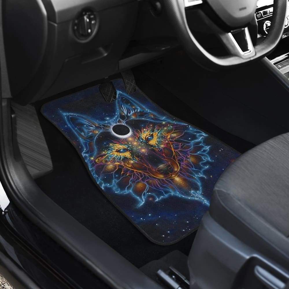 Color Galaxy Wolf Printing Floor Mats for Car 212202