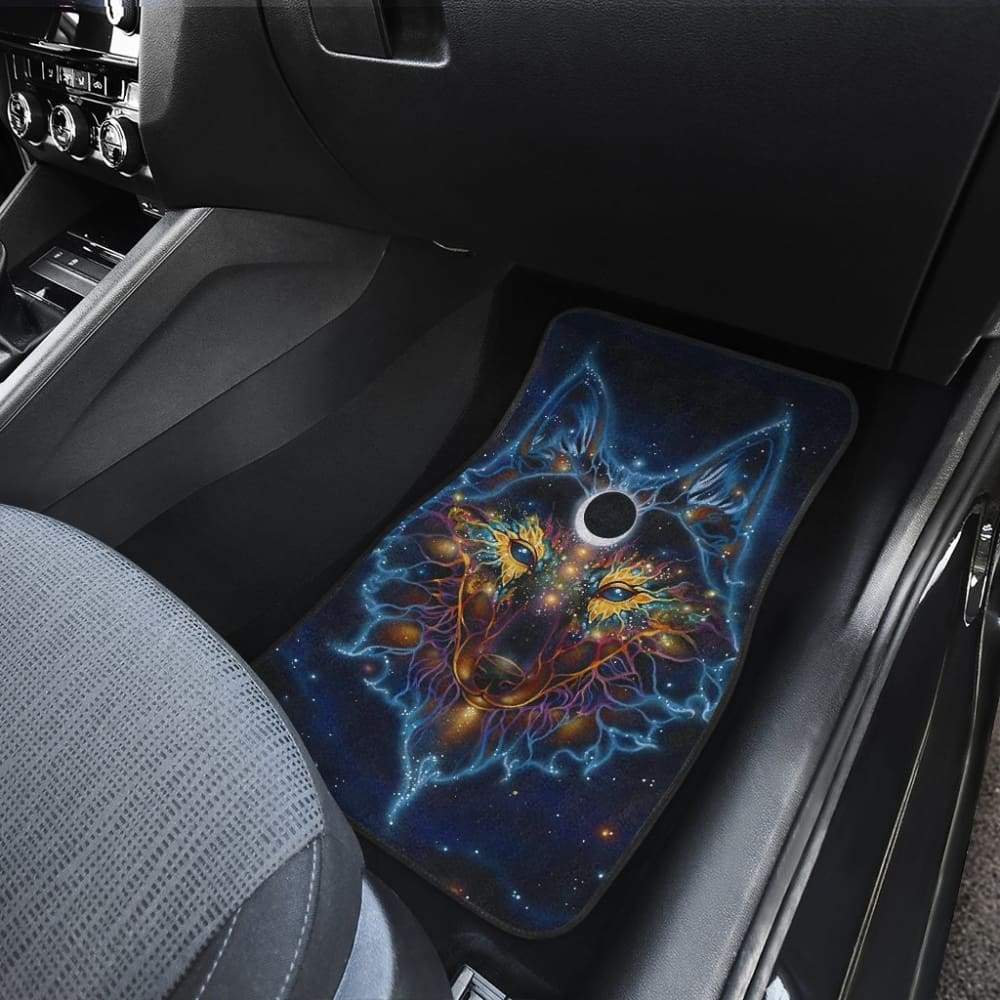 Color Galaxy Wolf Printing Floor Mats for Car 212202