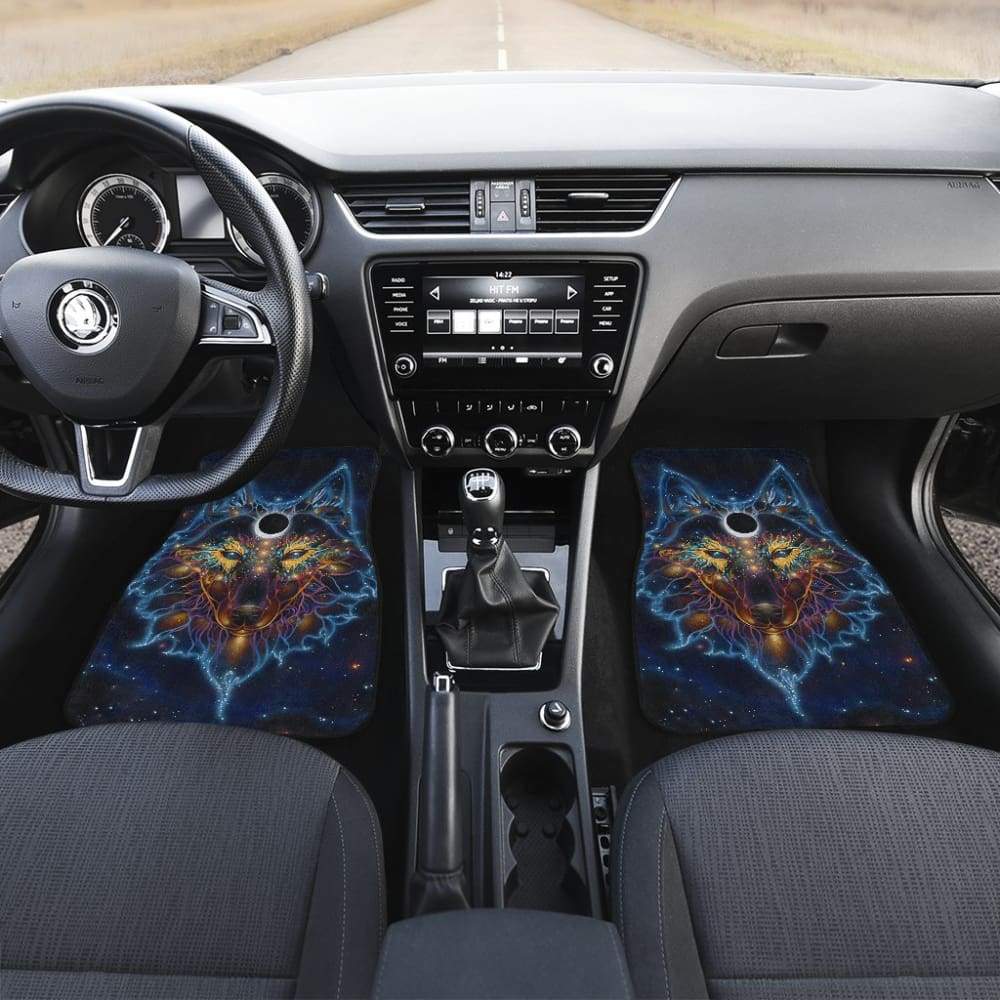 Color Galaxy Wolf Printing Floor Mats for Car 212202