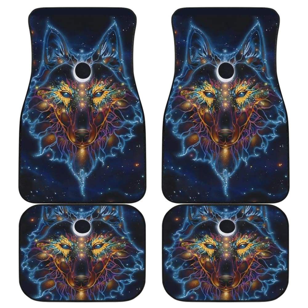 Color Galaxy Wolf Printing Floor Mats for Car 212202