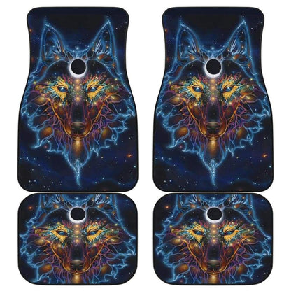 Color Galaxy Wolf Printing Floor Mats for Car 212202