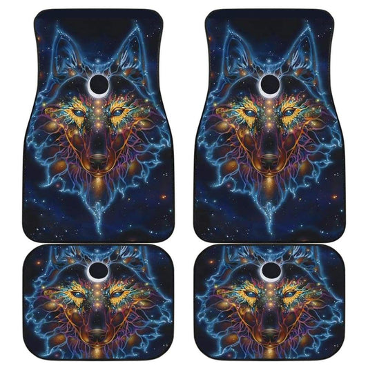Color Galaxy Wolf Printing Floor Mats for Car 212202