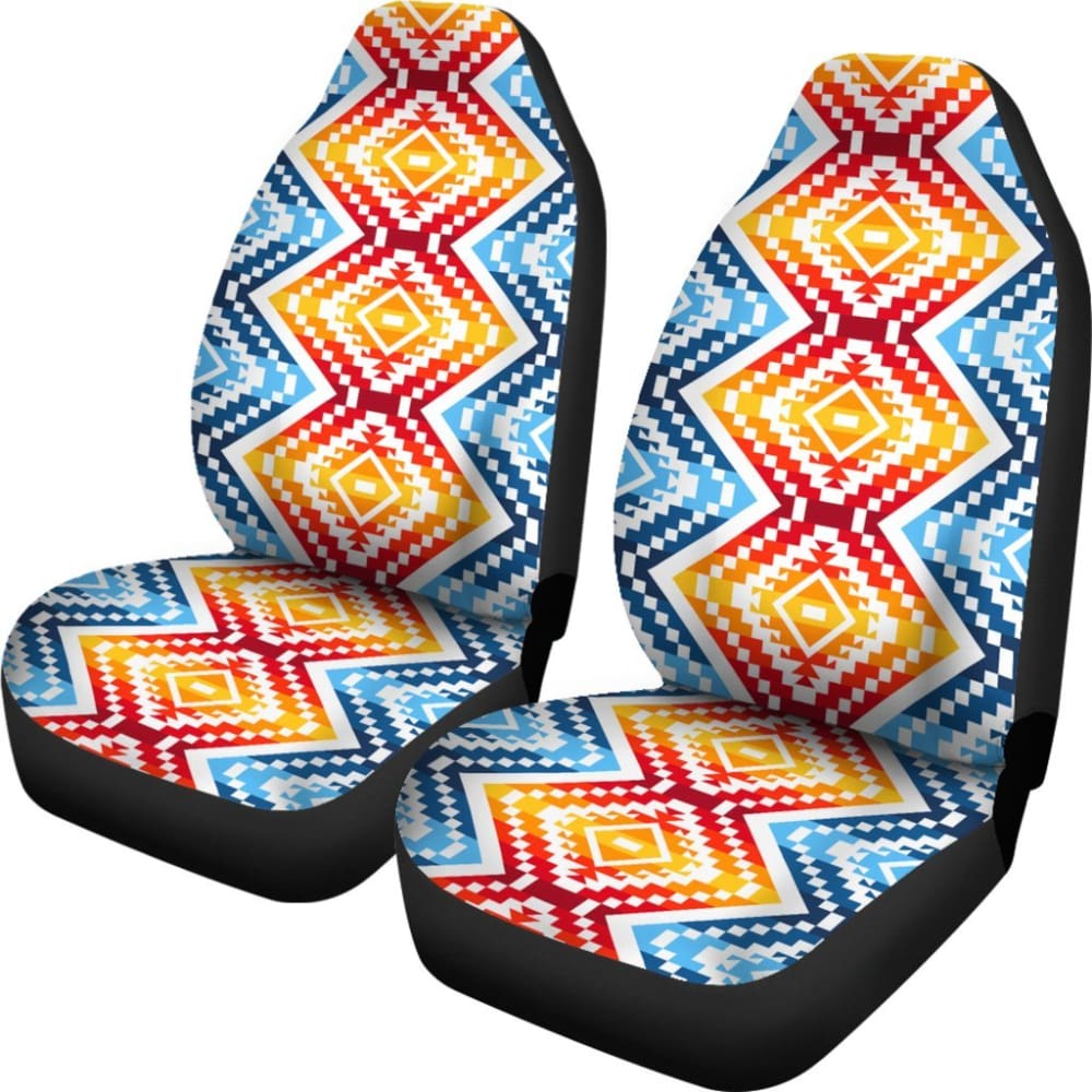 Colorful Aztec Orange And Blue Design 174510 - YourCarButBetter
