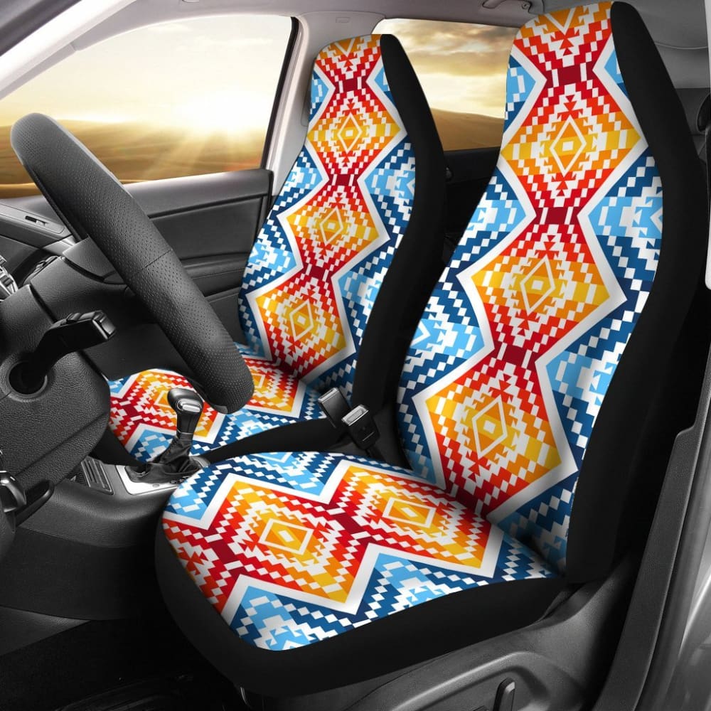 Colorful Aztec Orange And Blue Design 174510 - YourCarButBetter