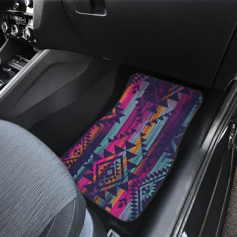 Colorful Boho Aztec Streaks Car Floor Mats 094209 - YourCarButBetter