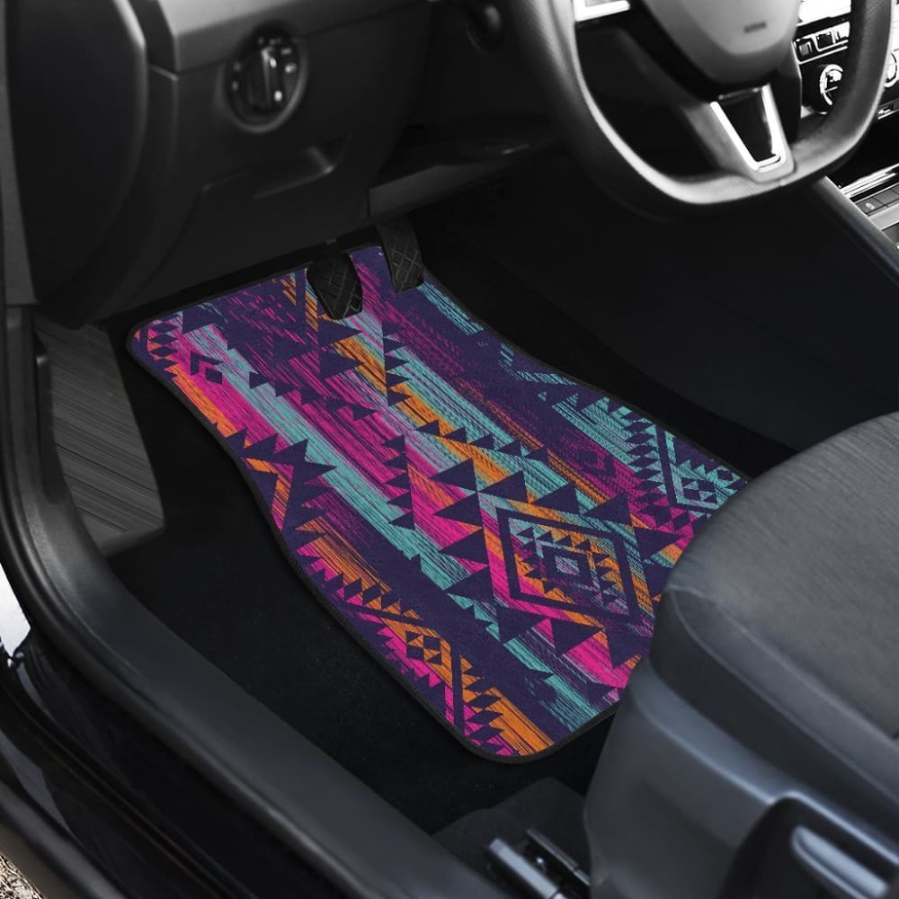 Colorful Boho Aztec Streaks Car Floor Mats 094209 - YourCarButBetter