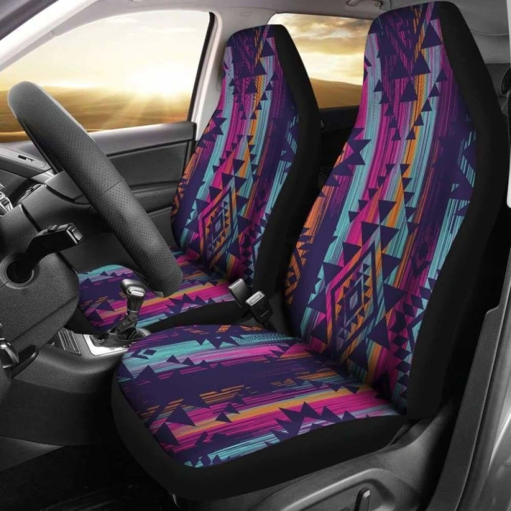 Colorful Boho Aztec Streaks Car Seat Covers 110424 - YourCarButBetter