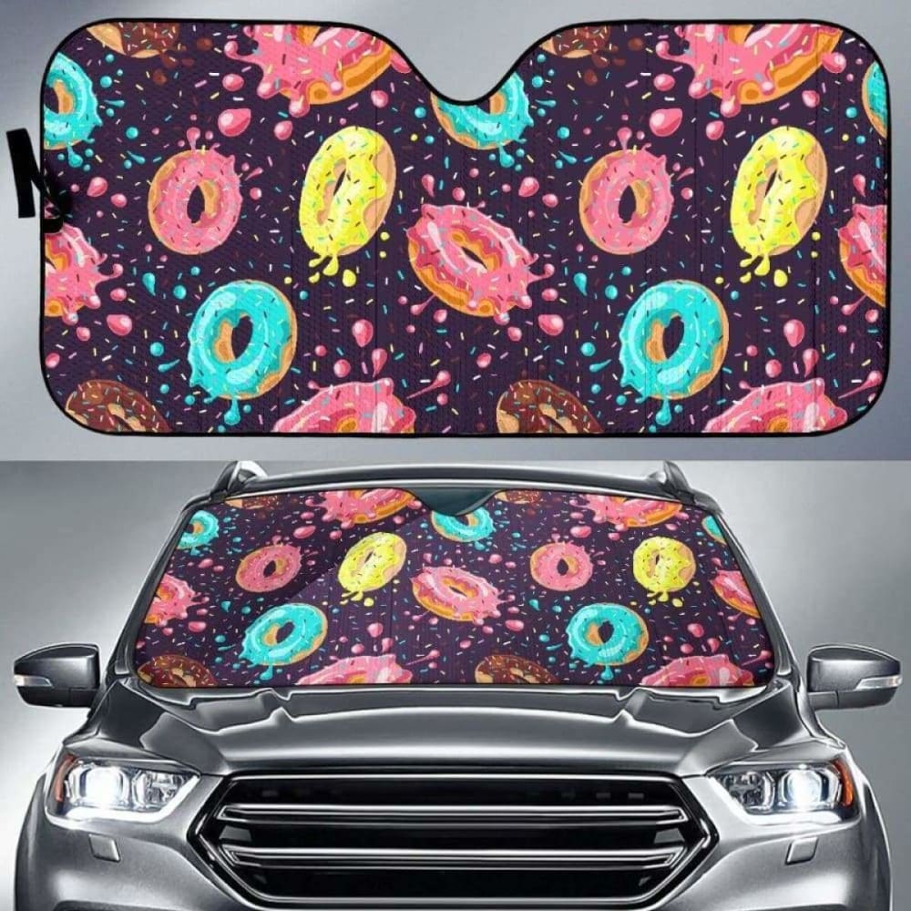 Colorful Donut Glaze Pattern Car Auto Sun Shades 102507 - YourCarButBetter