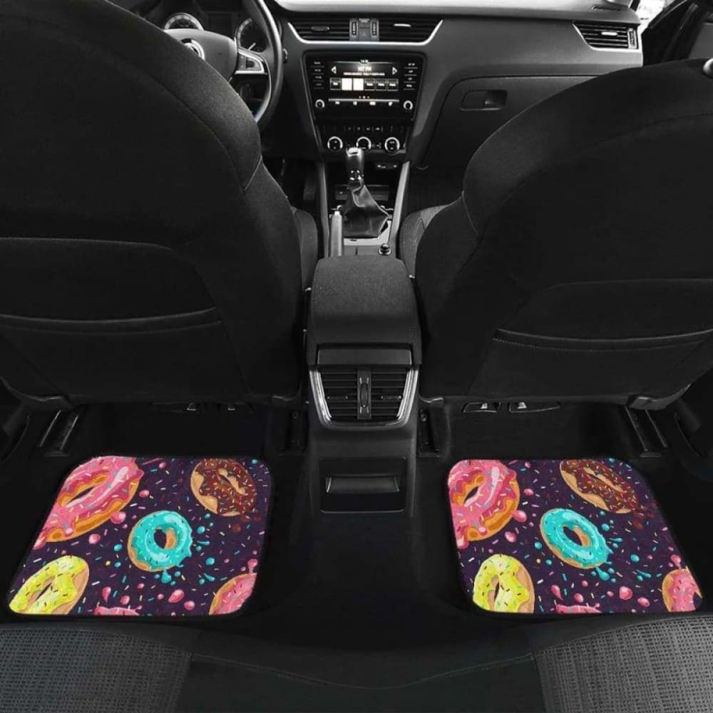 Colorful Donut Glaze Pattern Front And Back Car Mats 153908 - YourCarButBetter