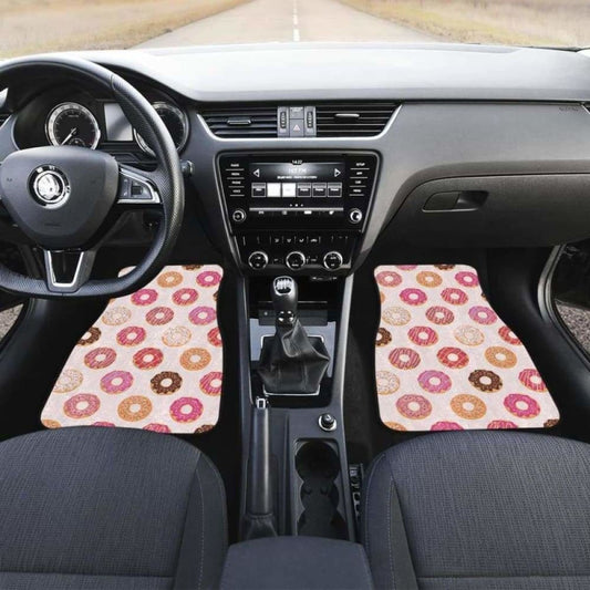 Colorful Donut Pattern Front And Back Car Mats 153908 - YourCarButBetter