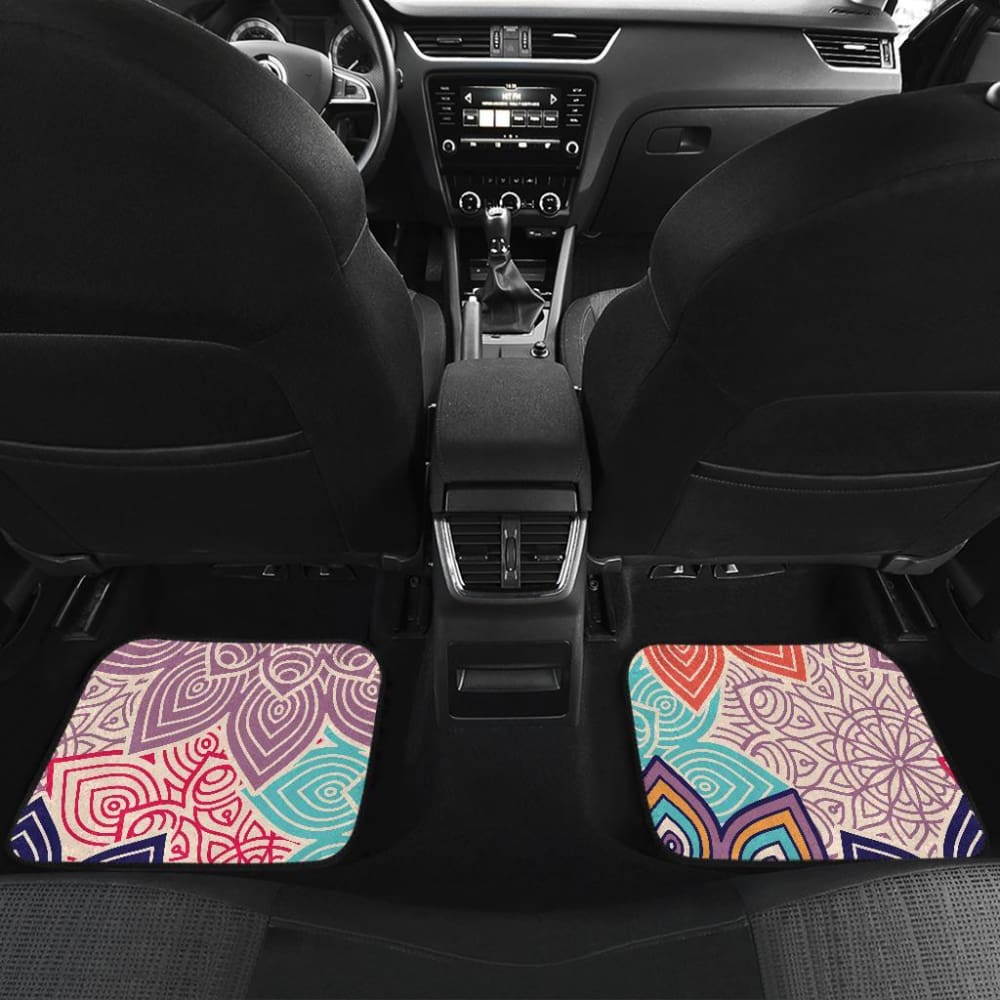 Colorful Floral Mandalas Car Floor Mats 093223 - YourCarButBetter