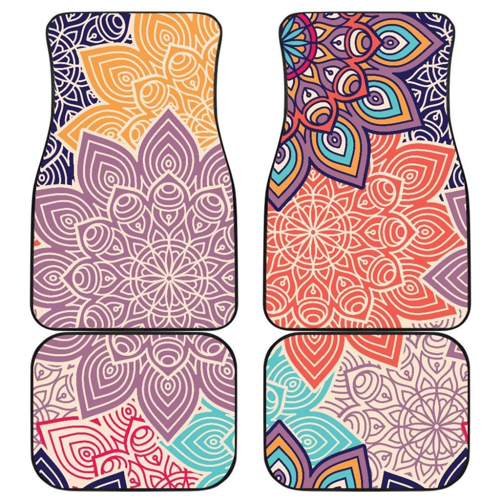 Colorful Floral Mandalas Car Floor Mats 093223 - YourCarButBetter