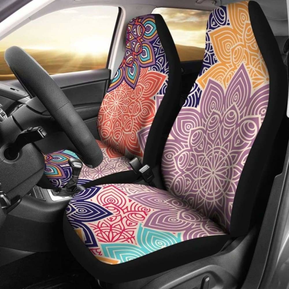Colorful Floral Mandalas Car Seat Covers 153908 - YourCarButBetter