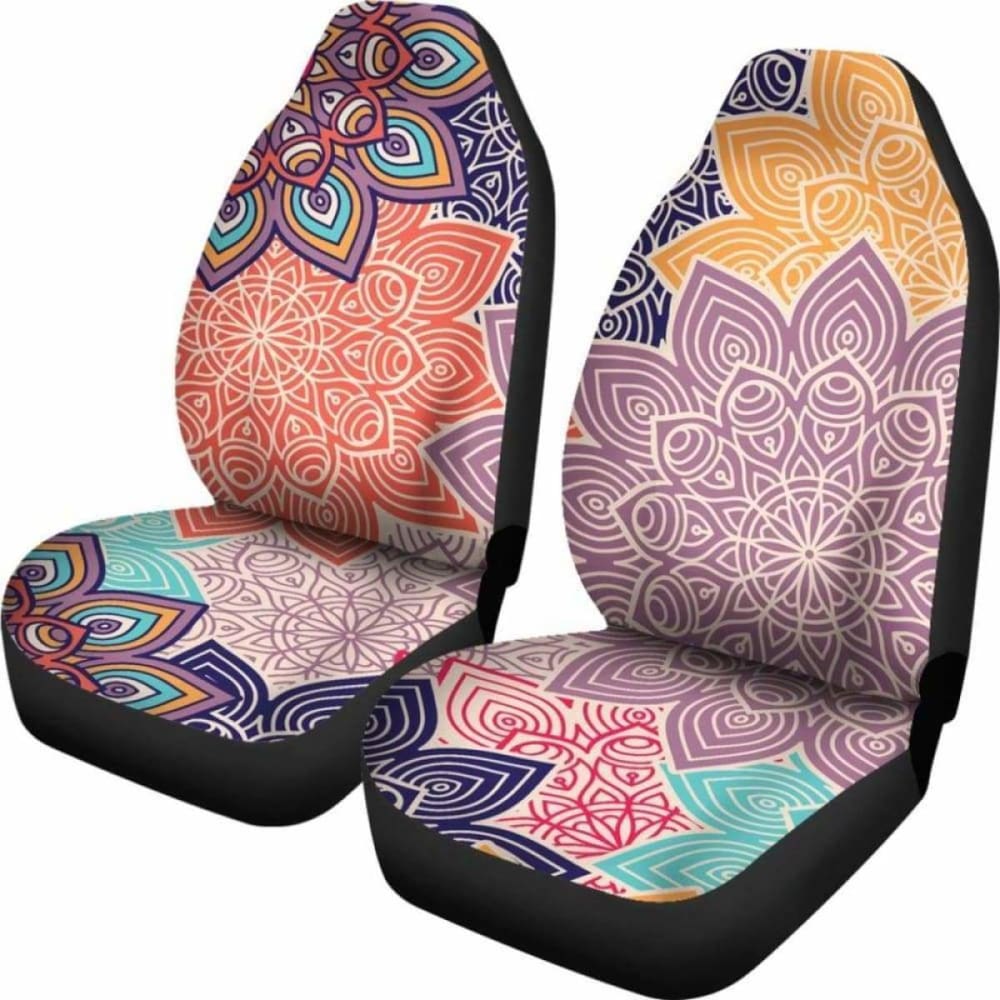 Colorful Floral Mandalas Car Seat Covers 153908 - YourCarButBetter