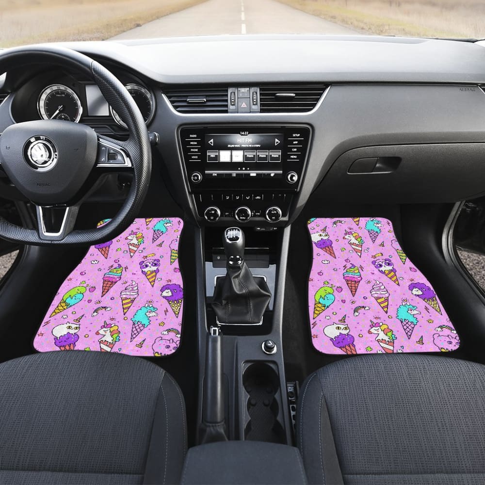 Colorful Funny Cute Ice Cream Car Floor Mats 211703 - YourCarButBetter
