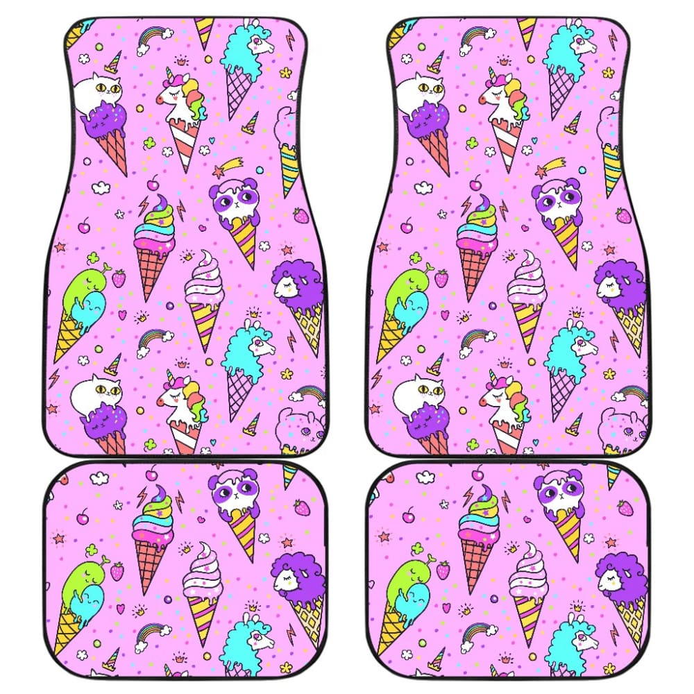 Colorful Funny Cute Ice Cream Car Floor Mats 211703 - YourCarButBetter