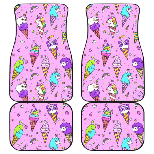Colorful Funny Cute Ice Cream Car Floor Mats 211703 - YourCarButBetter