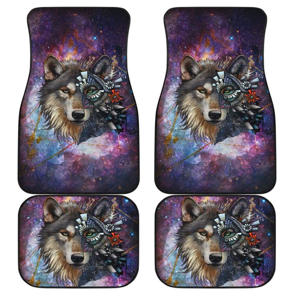 Colorful Galaxy Wolf Design Car Floor Mats Automotive 212202