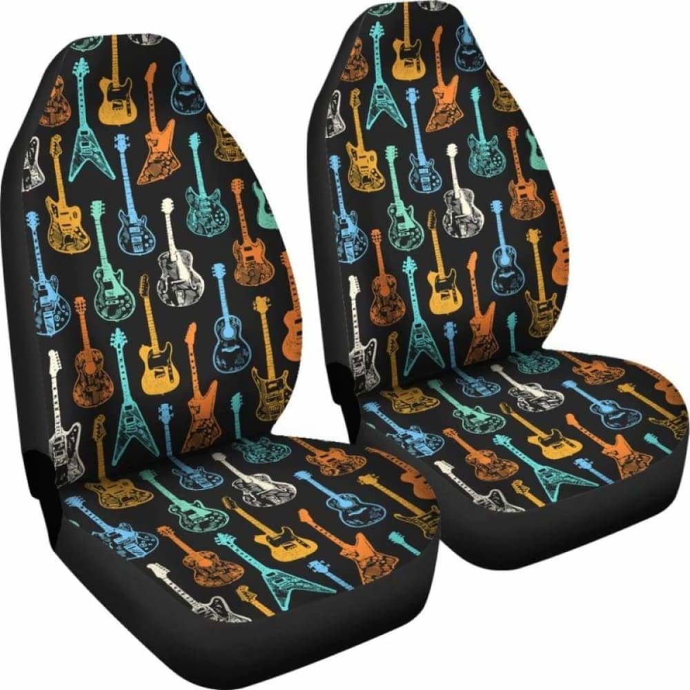 Colorful Guitars Pattern Car Seat Covers 221205 - YourCarButBetter
