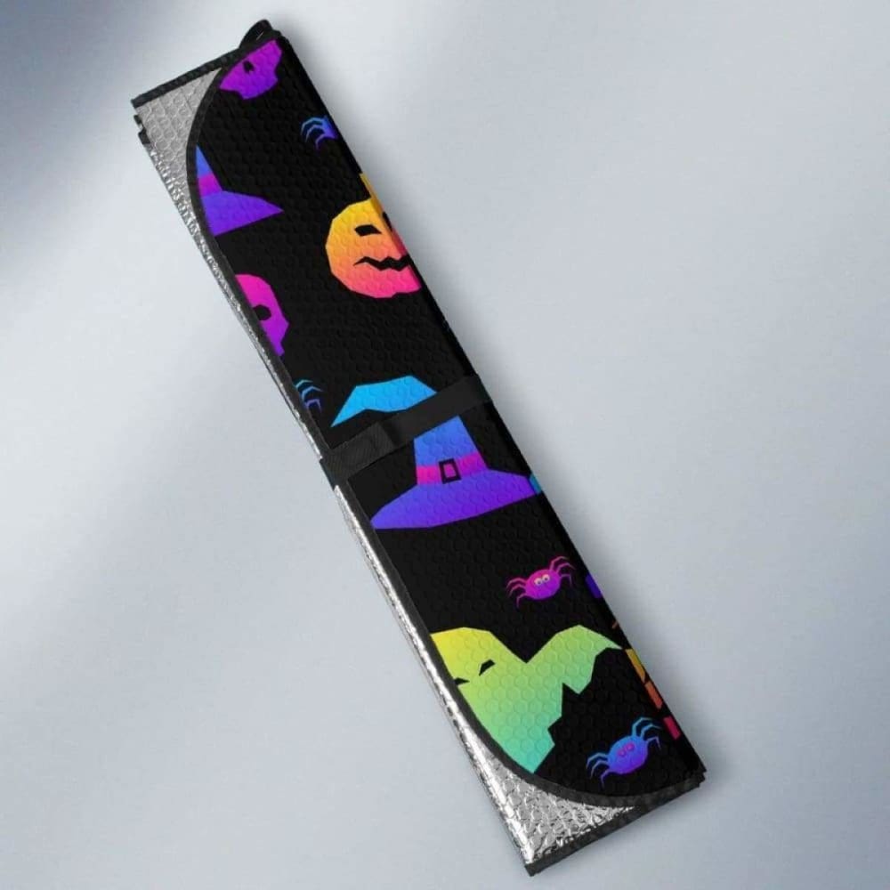 Colorful Halloween Background Car Auto Sun Shades 085424 - YourCarButBetter
