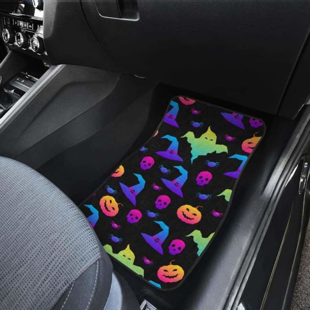 Colorful Halloween Background Front And Back Car Mats 102802 - YourCarButBetter