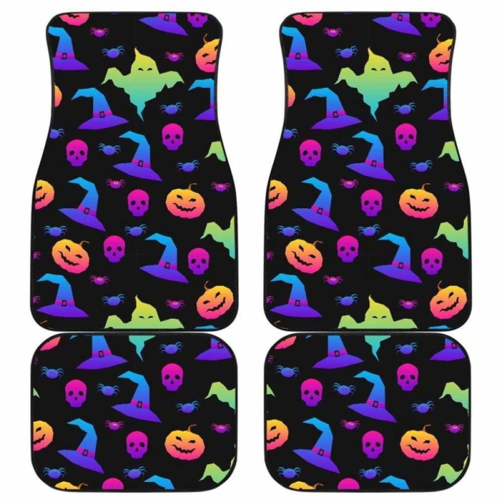 Colorful Halloween Background Front And Back Car Mats 102802 - YourCarButBetter