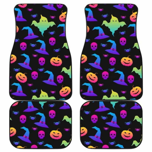 Colorful Halloween Background Front And Back Car Mats 102802 - YourCarButBetter