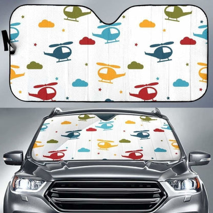 Colorful Helicopter Pattern Car Auto Sun Shades 460402 - YourCarButBetter
