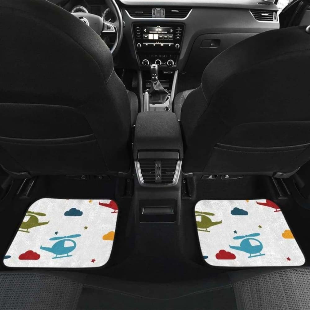 Colorful Helicopter Pattern Front And Back Car Mats 174914 - YourCarButBetter