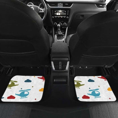Colorful Helicopter Pattern Front And Back Car Mats 174914 - YourCarButBetter
