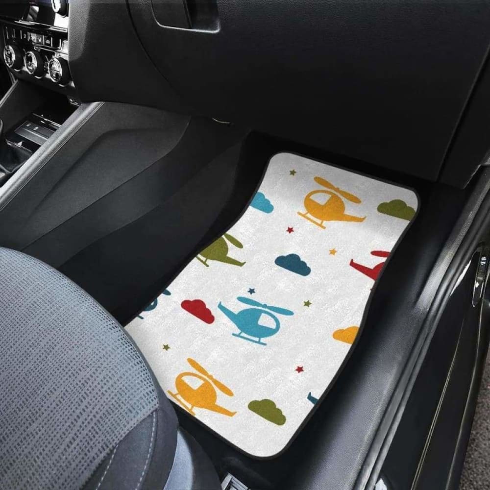 Colorful Helicopter Pattern Front And Back Car Mats 174914 - YourCarButBetter
