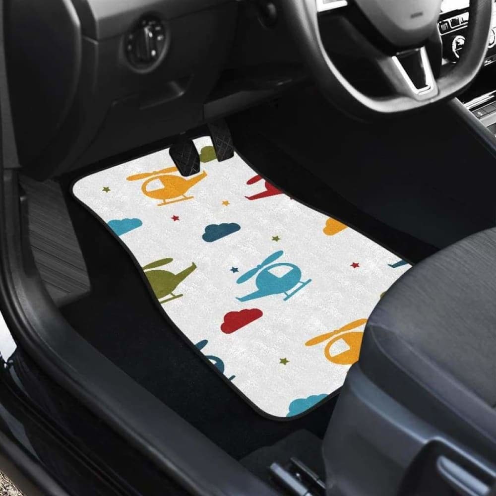 Colorful Helicopter Pattern Front And Back Car Mats 174914 - YourCarButBetter