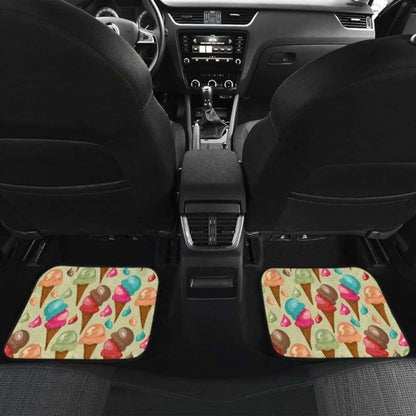Colorful Ice Cream Pattern Front And Back Car Mats 160830 - YourCarButBetter