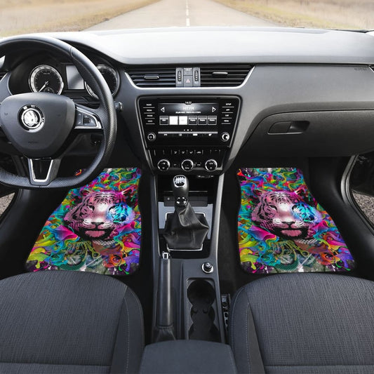 Colorful Male Nature Habitat Tiger Head Car Floor Mats 211102