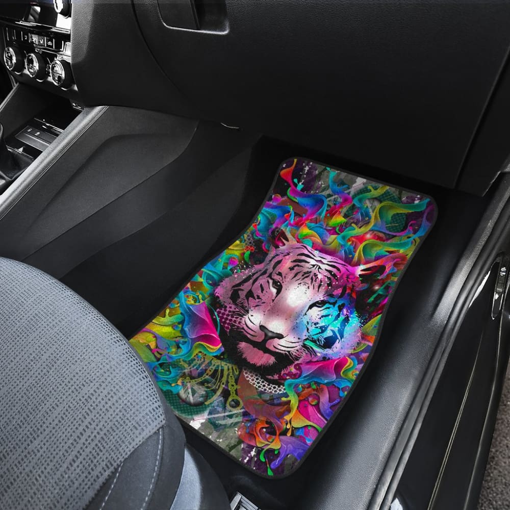 Colorful Male Nature Habitat Tiger Head Car Floor Mats 211102