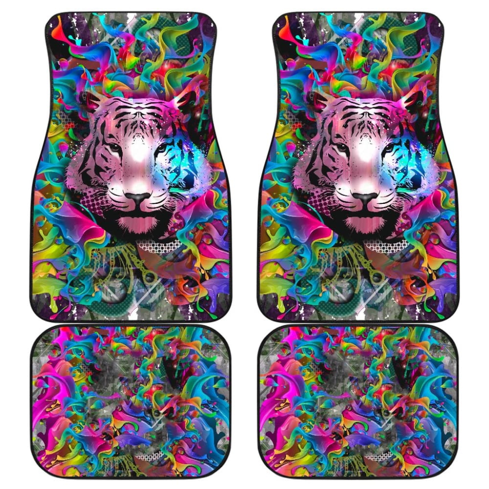 Colorful Male Nature Habitat Tiger Head Car Floor Mats 211102