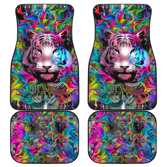 Colorful Male Nature Habitat Tiger Head Car Floor Mats 211102